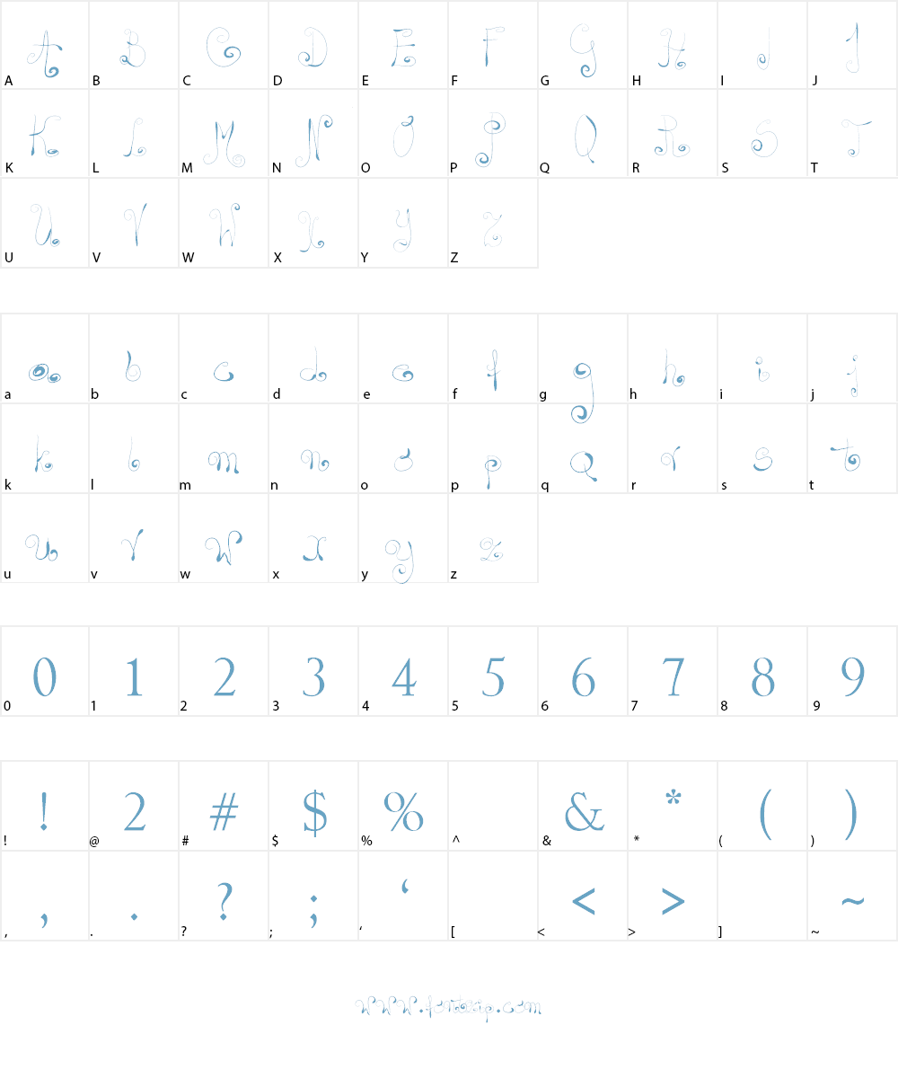 Midnight Reverie Font Character